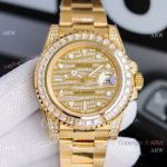 JH Factory Swiss Replica Rolex GMT-Master II Watch Diamond Dial Yellow Gold